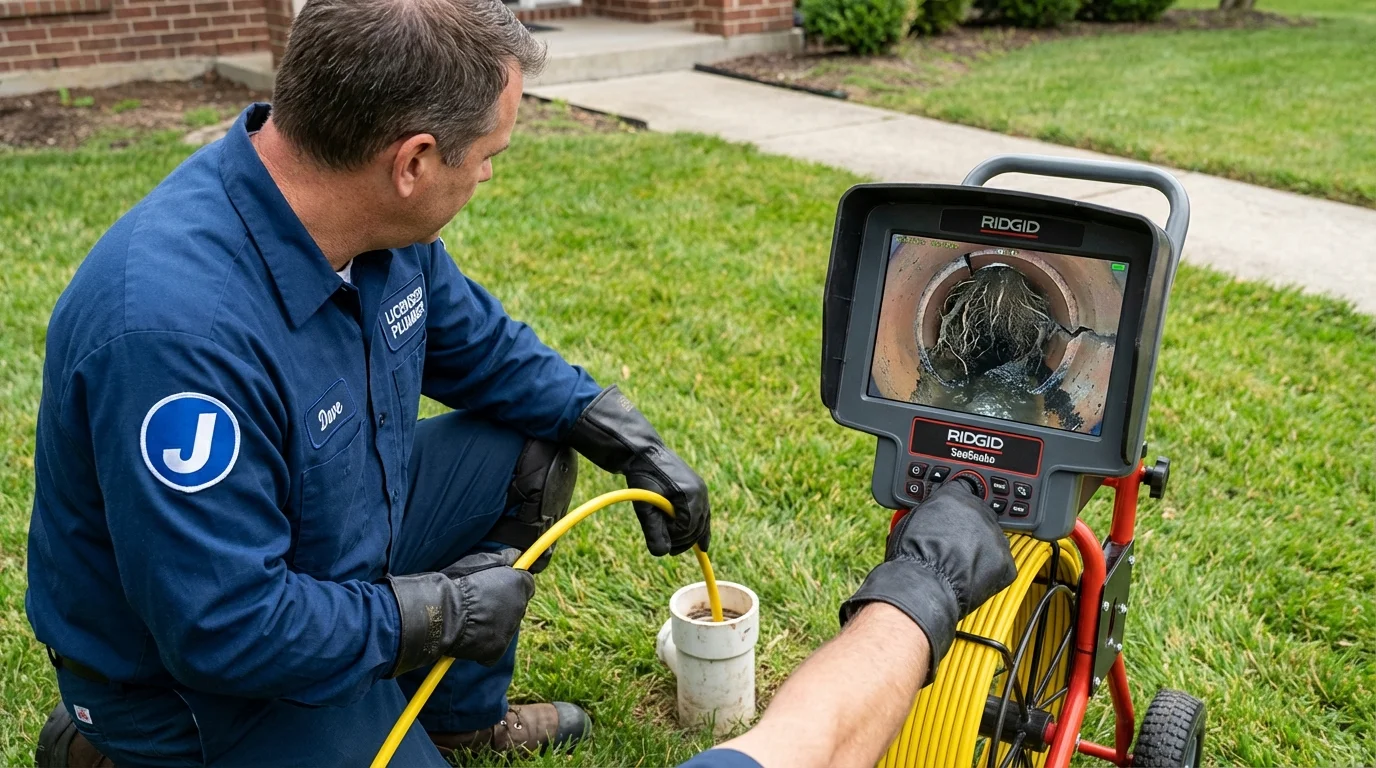 Sewer camera inspection being performed by Johns Plumbing LLC in Pontotoc