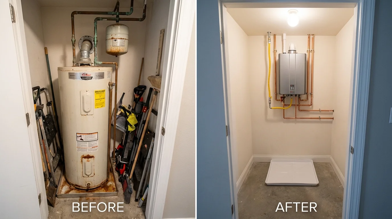 Tank water heater versus wall-mounted tankless unit comparison for Pontotoc, MS homeowners